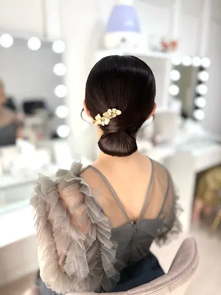 セミロング ヘアアレンジ ヘアセットサロン /上坪愛美のヘアスタイル