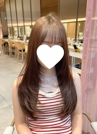 ロング 赤み消し透明感カラー 似合わせ前髪柴田礼空のヘアスタイル