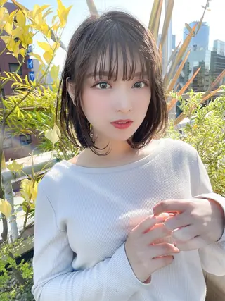 ミディアム カラー パーマ 大人かわいい💍🤍 ボブ/ショートボブのヘアスタイル