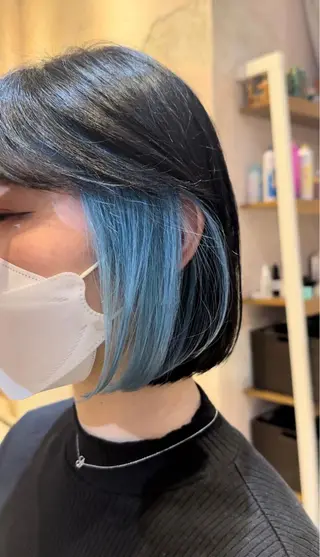 ショート ブリーチなしダブル カラー縮毛矯正 下野のヘアスタイル