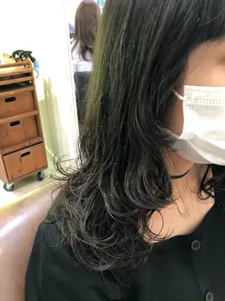 ロング パーマ 縮毛矯正/酸性 おかにわみりのヘアスタイル
