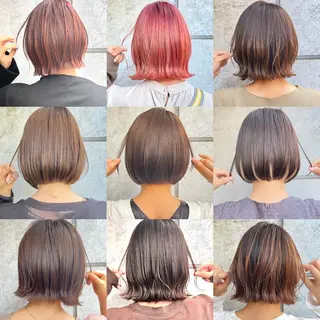 ショート カラー 癖毛救済✂️ボブ /髪質改善ストレートのヘアスタイル