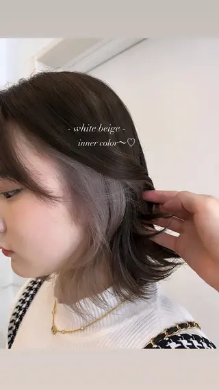 ミディアム カラー 光本 杏のヘアスタイル