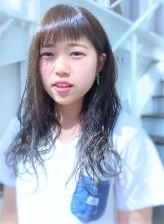 ロング パーマ カラー パピヨンロゼ 酸性/髪質改善のヘアスタイル