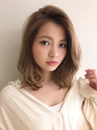 ミディアム カラー パーマ ヘアアレンジ 髪質改善/縮毛矯正/ ボブ/店長/槌矢圭悟のヘアスタイル
