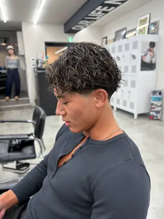 パーマ メンズ 藤野 青空のヘアスタイル