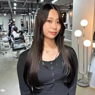 ロング 韓国レイヤ ー支持No.1renのヘアスタイル