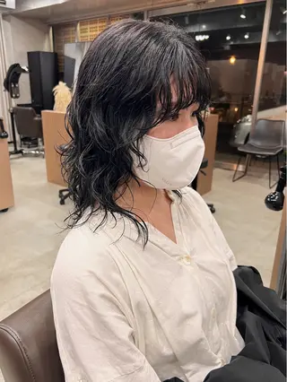 ミディアム パーマ ショートボブ/似合 わせショート/表参道のヘアスタイル