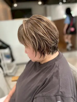 ショート カラー 大和市の白髪ぼかし 職人￤柳川拓哉のヘアスタイル