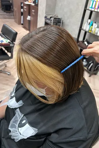 ミディアム カラー 原田 歩実のヘアスタイル