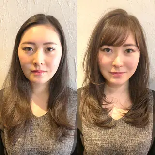 セミロング 髪質改善縮毛矯正 専門店のヘアスタイル