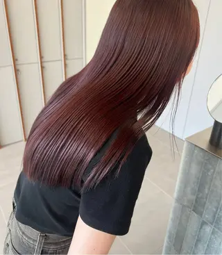 ロング カラー レイヤーカット🐩 透明感カラー モカのヘアスタイル
