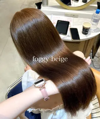 ロング カラー 髪質改善/縮毛矯正/ レイヤーカットななこのヘアスタイル