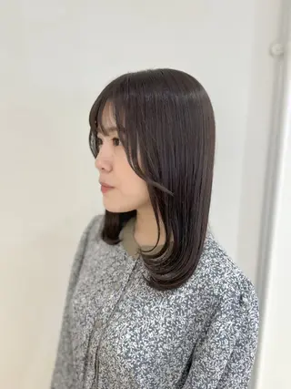 セミロング カラー えんどう みほのヘアスタイル