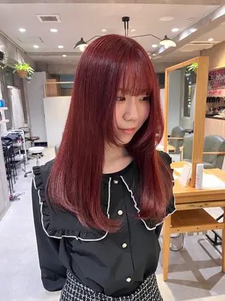 ロング カラー オタク美容師🛍/ 酸性ストレート/艶髪のヘアスタイル