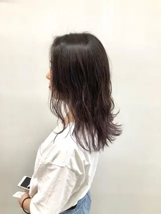 セミロング カラー 東條 克義のヘアスタイル