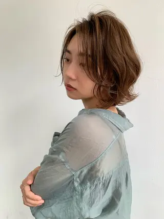 ミディアム カラー パーマ stylist/ボブ ことの/韓国レイヤーのヘアスタイル
