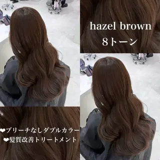 カラー 🤍ブリーチなし ブラウンhimi🤍のヘアスタイル