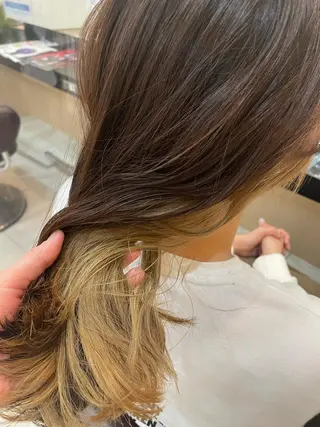 セミロング カラー ヘアアレンジ リリー /Men's/パーマのヘアスタイル