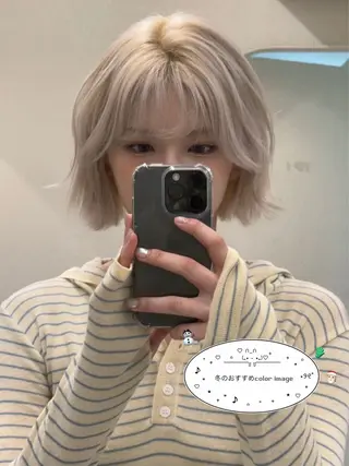 ショート 韓国ボブ/ハッシュ カットKIRAのヘアスタイル