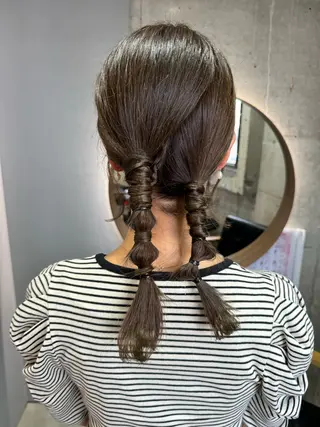 ミディアム カラー ヘアアレンジ フリーランス美容師 MIZUKIのヘアスタイル