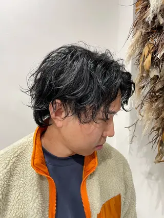パーマ メンズ ボブモデル募集/ 青木亮太郎のヘアスタイル