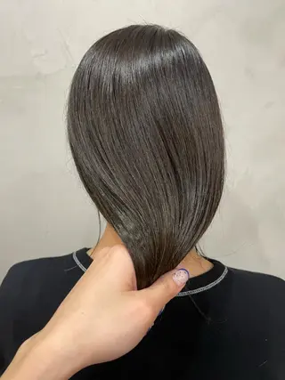 セミロング カラー 赤み消しカラー/透 明感カラー/有吉優香のヘアスタイル