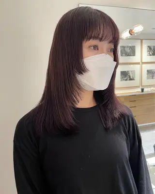 セミロング カラー ラベンダー/レイヤー スタイル🤎mamiのヘアスタイル