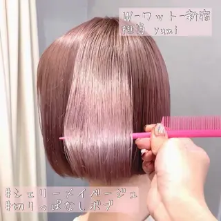 ショート カラー パーマ ヘアアレンジ メンズ キッズ ネイル マツエク・マツパ 新宿駅近♡友達とOK 🦋W -ワット -のヘアスタイル