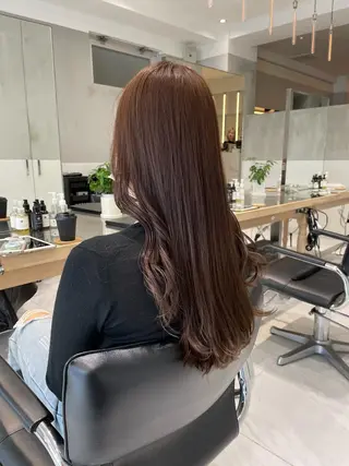 ロング オリーブ カラー✨有坂映哉のヘアスタイル