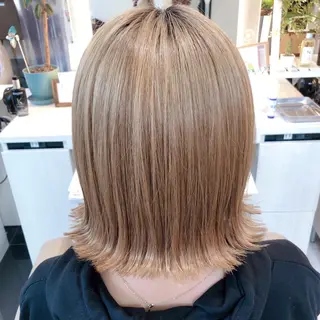ミディアム 三箇島陽香/髪質改善 クロスパーマ縮毛矯正のヘアスタイル