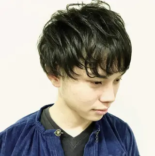 ショート カラー パーマ メンズ ニュアンスパーマ/ レイヤー/茶屋町のヘアスタイル