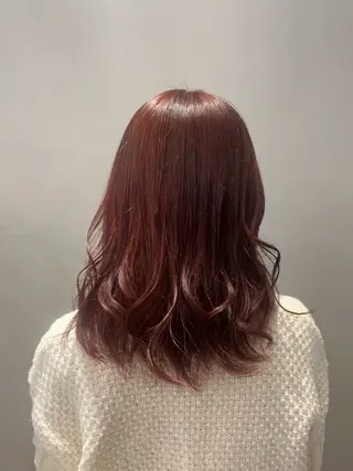 ミディアム カラー 顔周り/ガーリー /ヘアメ/あつはのヘアスタイル