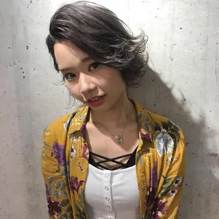 ミディアム カラー 韓国レイヤーカット 🧸ベージュカラーのヘアスタイル