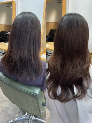 ロング 美髪縮毛矯正/暖色 カラー/ヘアメのヘアスタイル