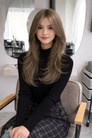 ロング repos京都 四条河原町店 ミルボンAujua認定サロン【ルポ】所属・むっちー/河原町/ 縮毛矯正/韓国ヘアーのヘアスタイル