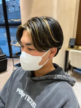 ショート カラー メンズ 波巻きスパイラルパー マ/シャドウパーマ駿のヘアスタイル