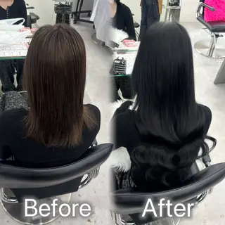 ロング カラー ヘアアレンジ メンズ 羽エク指名No1✨️ シールエク🌙しぇるのヘアスタイル