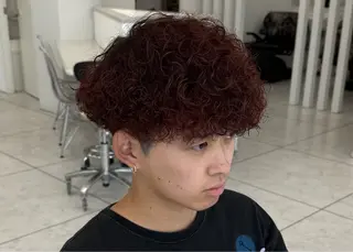 ショート カラー パーマ メンズ Ace men's salon 岡崎店所属・🔥メンズ特化美容師 🔥石川大雅のヘアスタイル