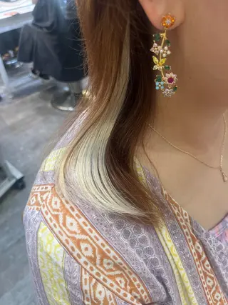 ミディアム 横浜/デザインカラー 個性派ヘアメ/まこのヘアスタイル
