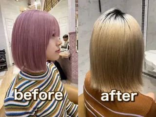 ミディアム カラー ブリーチなし 透明感カラー/艶髪のヘアスタイル
