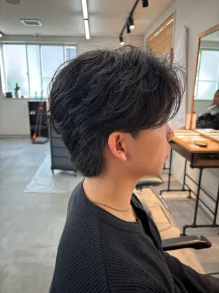 パーマ メンズ 保立/フェザーパーマ /メンズカット千葉のヘアスタイル