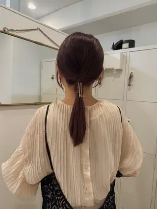 ロング カラー 梅田／ベージュ レイヤー／ヌマタのヘアスタイル