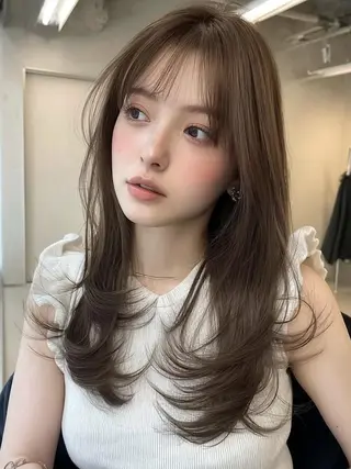 セミロング 🎀透明感カラー/ yuka🎀のヘアスタイル