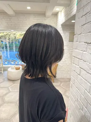 ミディアム カラー 堀江美容室 千晶のヘアスタイル