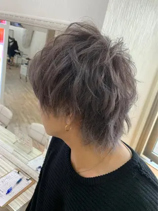 ミディアム カラー メンズ レイヤーカットモデル 募集/藤原一真のヘアスタイル