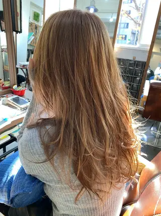 ロング カラー ヘアアレンジ 【艶髪×韓国風】 毛流れ職人 RYOのヘアスタイル