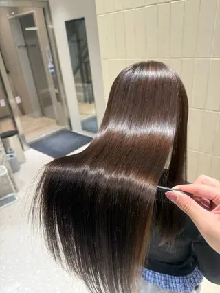 ロング パーマ ヘアアレンジ 縮毛矯正/髪質改善/ ブリーチ毛/木元渓太のヘアスタイル