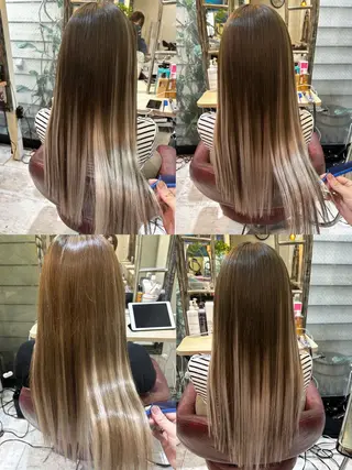 ロング カラー ササ キのヘアスタイル