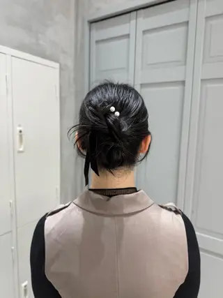 ミディアム ヘアアレンジ 似合わせカラー/ヘア セット💐本多恵美のヘアスタイル